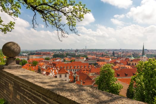 Aerial view over Old Town, Prague, Czech Republic