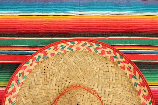 Poncho sombrero Mexico travel holiday background with copy space