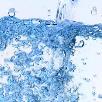 water bubbles blose up on white background