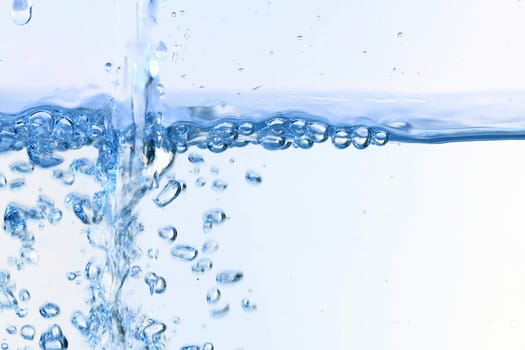 water bubbles blose up on white background