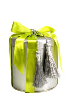 metal gift box with beautiful decoration