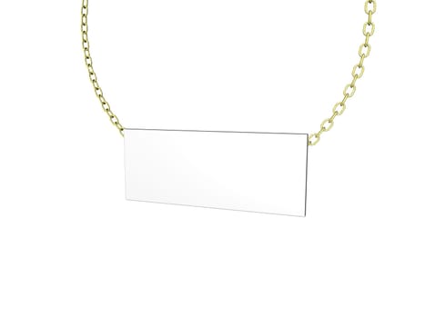metal doorplate on white background