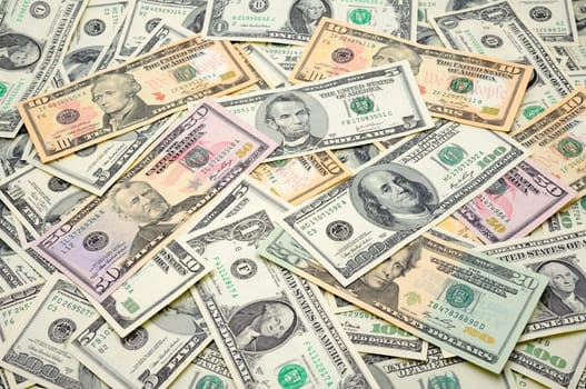 Clsoe up of US dollar bills background