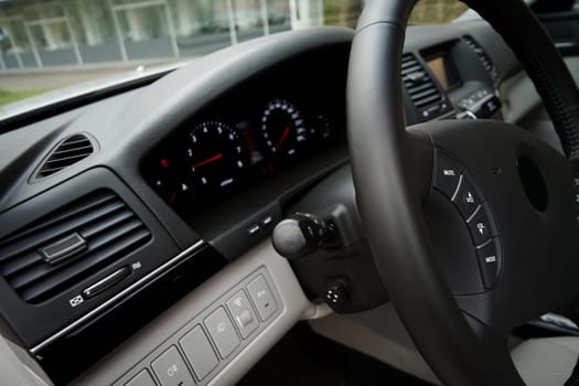 Beautiful leather interior of the modern car