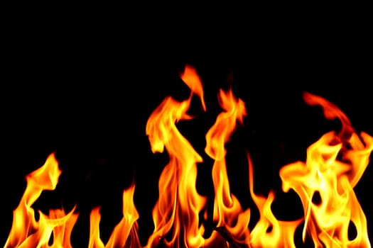 fire flame on black background