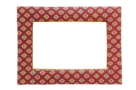 Picture frame made of fabric isolated on white