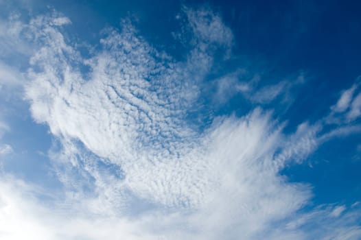 Beautiful white clouds in the blue sky