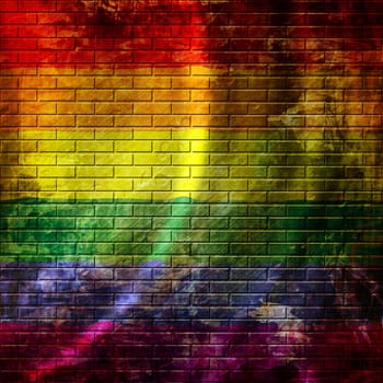 gay pride flag waving in the wind