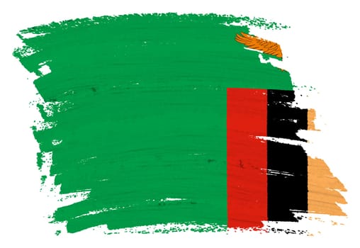 A Zambia flag background paint splash brushstroke 3d illustration with clipping path