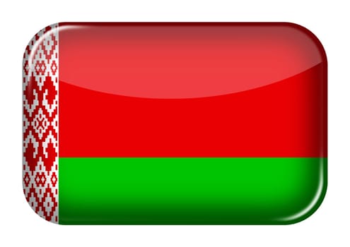 A Belarus web icon rectangle button with clipping path 3d illustration