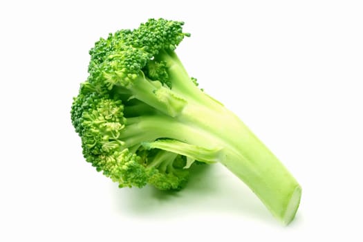 fresh green broccoli isolated over white background
