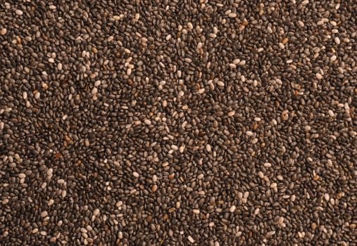 Tasty organic chia seeds using as background, healthy food concept, super food