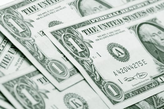 one dollar background macro close up