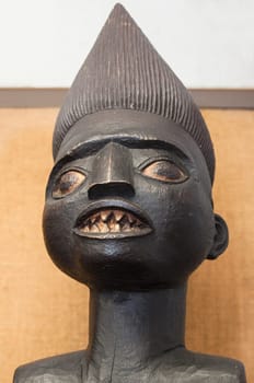 Coimbra, Portugal - Sept 7th 2019: Tsonga culture figurine at africa pavillion. Portugal dos Pequenitos, Coimbra