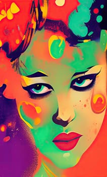 Colourful modern abstract woman face. Hand drawn digital art  illustration,Colourful modern abstract woman face. Hand drawn digital art  illustration