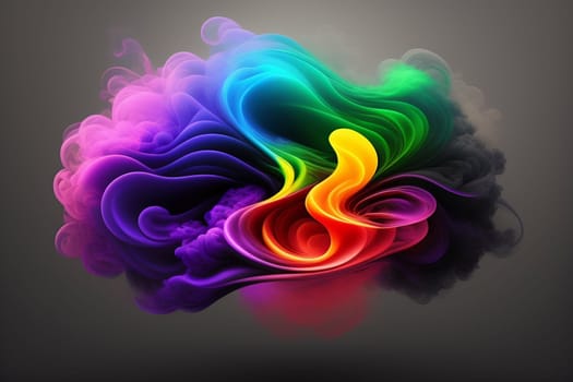 Abstract colorful ink and smoke waves