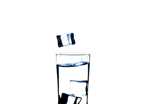 The image of pouring drinking water, into a glass, that makes one feel refreshed isolated on white background, Splashing water, Sparkling water