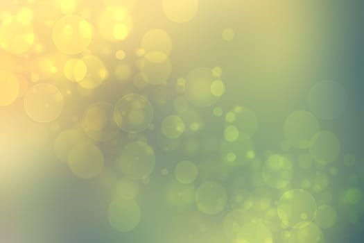 Abstract blurred fresh vivid spring summer light delicate pastel yellow green white bokeh background texture with bright circular soft color lights. Beautiful backdrop illustration.