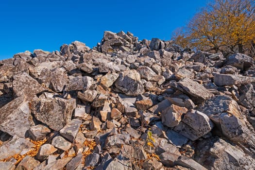 Rocky Crest to an Appalachian Mountain. on Blackrock Summit in Shenandoah National Park in Virginia