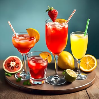 cocktail cocktails drink alcohol food bright yellow red juice orange color table cooking bar generated ai alt. High quality illustration black background
