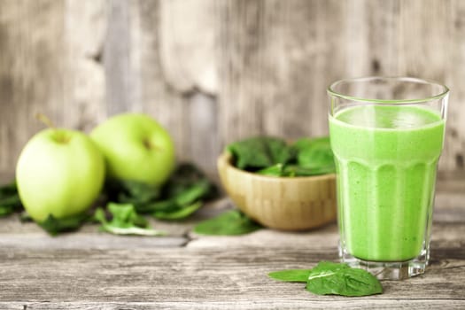 Green smoothie with fruits and vegetables