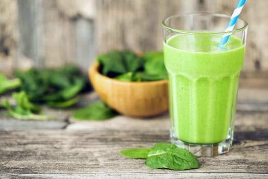 Green smoothie with fruits and vegetables