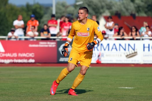 Goalkeeper Patrick Klandt (Freiburg) at the test match Friedrichshafen