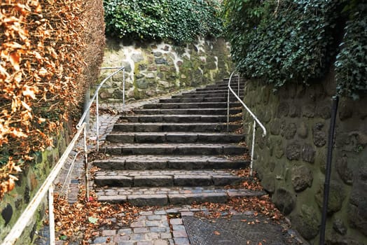Blankeneser stairs district in Hamburg on the Elbe