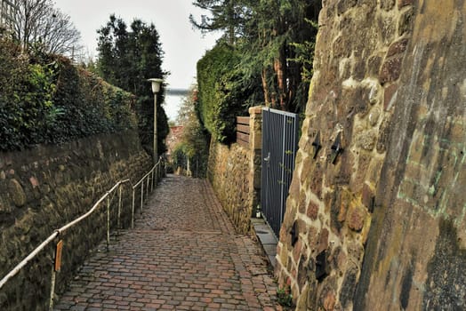 Blankeneser stairs district in Hamburg on the Elbe