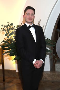 Kevin Wilczewski arrival at the .Blue Ball 2023 in the Hotel Grand Elysee Hamburg on April 1st, 2023