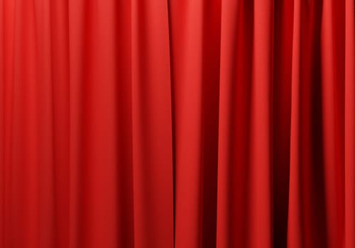 Closed red curtain using as background, presentation or entertainment concept, 3d rendering