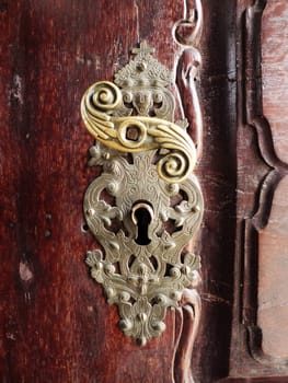Lock on church door