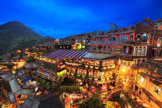 night scene of Jioufen village, Taipei, Taiwan for adv or others purpose use