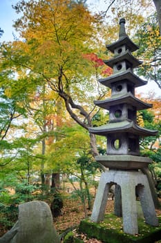 Kasumiga-ike Pond at Kenrokuen Garden in Kanazawa for adv or others purpose use