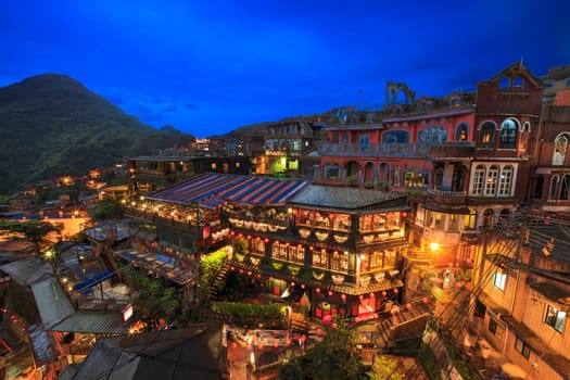night scene of Jioufen village, Taipei, Taiwan for adv or others purpose use