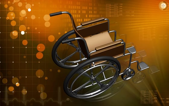 Digital Illustration of wheel chair in colour background