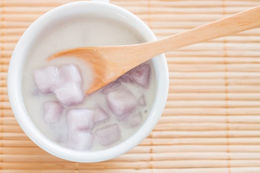 Bua Loi , Thai dessert with taro flour and coconut milk, stock photo