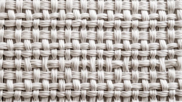 This macro shot showcases the intricacies of wicker pattern wire against a white background. The texture is captured in ultra detail, highlighting the fine threads and patterns of the textile material.