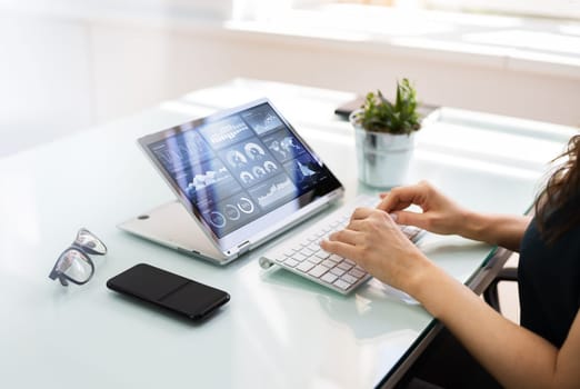 Digital Data Technology. KPI Business Dashboard Technology