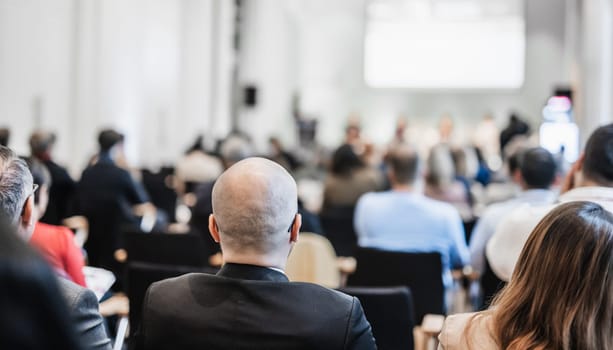 Round table discussion at business conference meeting event.. Audience at the conference hall. Business and entrepreneurship symposium