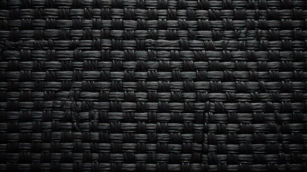 This macro photograph captures the intricate details of a carbon black textile material with a wicker pattern. Shot from a top view, the image showcases the unique texture of the material, with its dark hues and mesmerizing pattern. The photograph has been beautifully color graded and showcases hyper-realistic details, thanks to its high resolution and the use of advanced techniques such as ray tracing and global illumination. Whether used for editorial photography, CGI, or VFX, this image is sure to captivate viewers and inspire creativity.
