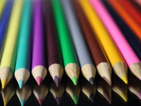 colored pencil blue green yellow many wood drawing