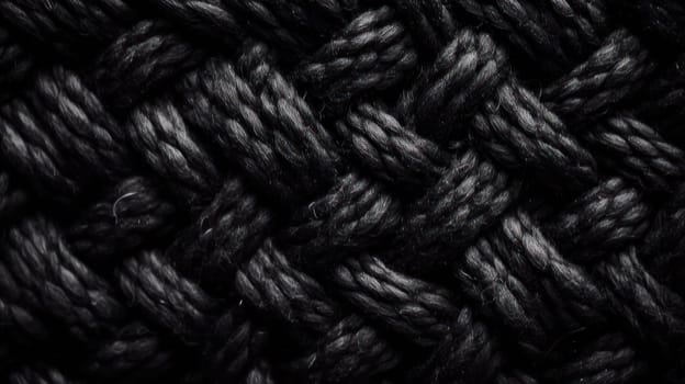 This macro photograph showcases the intricate details of textured wool with a wicker pattern on a black background. Shot from a top-down view, the hyper-detailed image features a shallow depth of field and beautiful color grading. Created using the Unreal Engine, this cinematic photo has a hyper-realistic quality that emphasizes the texture and pattern of the wool. Perfect for editorial photography or as part of a photoshoot, this image was shot using a 70mm lens and features depth of field, DOF, and tilt blur. The white balance was carefully adjusted to highlight the deep black color of the background, while the super-resolution and megapixel count create stunningly detailed imagery. This photo also features a range of lighting techniques, including natural lighting, studio lighting, soft lighting, and moody lighting.