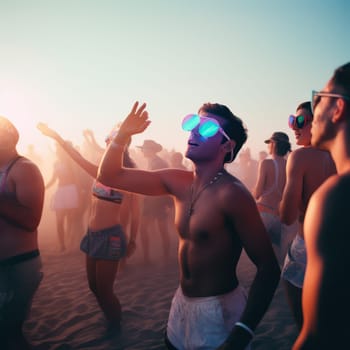 This photograph captures the essence of the UFOpunks, a futuristic and edgy EDM dance party on the beach. Shot on a Yashica T4 35mm camera with Fujifilm Superia X-tra 400 film, the photograph features speed racer style, light leaks, film grain, and hyper-realistic details. With a 150-megapixel resolution and 16k image size, the photo showcases a floating aesthetic with bokeh and back lighting, creating an award-winning and photorealistic masterpiece. The photo's intricate ultra-detail, grand realism, high contrast details, and ornate details are balanced with cinematic gentle lighting and high sharpness, creating a tone-mapping effect that evokes mood lighting and a futurewave aesthetic. The holographic reflections, tessellation, and anisotropic filtering bring a sense of depth and dimension, while the particle effects and subsurface scattering add to the hyperrealistic and photorealistic quality of the photograph. Rendered in Maya using Redshift, the photograph's horizon-based ambient occlusion and voxel ambient occlusion create a screen space ambient occlusion effect that further enhances the photorealistic look. The photograph is a clean, soft-centered image with dynamic composition, epitomizing the UFOpunks' style and energy.  Keywords: UFOpunks, hyperrealistic, EDM, dance party, beach, Yashica T4, Fujifilm Superia X-tra 400, speed racer, film look, light leaks, film grain, high resolution, bokeh, back lighting, award-winning, photorealism, ultra-detail, grand realism, high contrast, tone mapping, cinematic, gentle lighting, high sharpness, holographic, tessellation, anisotropic filtering, particle effects, subsurface scattering, Maya, Redshift, ambient occlusion, screen space ambient occlusion, voxel ambient occlusion, clean lines, soft light, centered image, dynamic composition, 16k, 150-megapixel, futurewave aesthetic, mood lighting, reflections, ornate details, Elle, Vogue, Helmut Newton, Ansel Adams, Herb Ritts, Monovisions, Glamour, Rule of three, Golden r