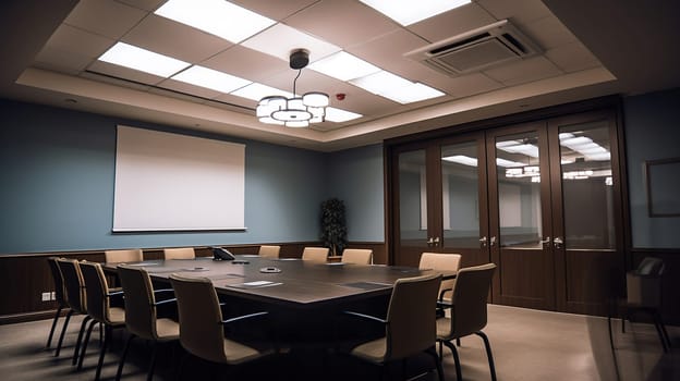 Empty Modern meeting room, generative ai