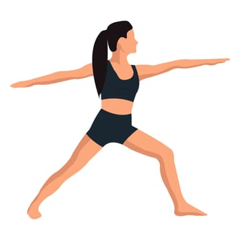 A faceless girl is doing yoga. The concept of sports, mental health. Isolated object on a white background. Vector image.