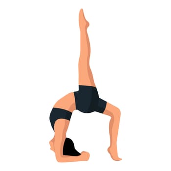 A faceless girl is doing yoga. The concept of mental health, healthy lifestyle. Isolated object on a white background. Vector image.