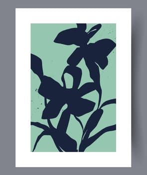 Still life flower nordic plant wall art print. Printable minimal abstract flower poster. Contemporary decorative background with plant. Wall artwork for interior design.