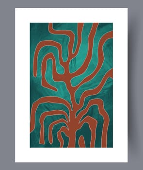 Still life flower nordic plant wall art print. Printable minimal abstract flower poster. Contemporary decorative background with plant. Wall artwork for interior design.