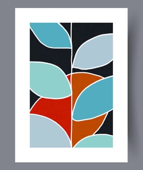 Still life flower nordic plant wall art print. Printable minimal abstract flower poster. Contemporary decorative background with plant. Wall artwork for interior design.